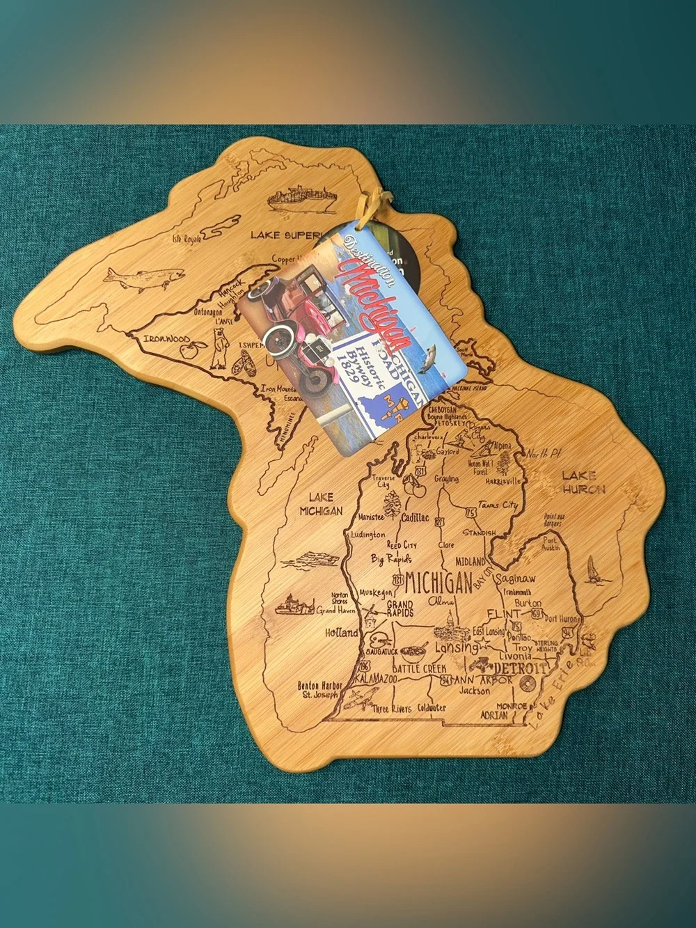 Totally Bamboo Destination Michigan State Shaped 16.8
